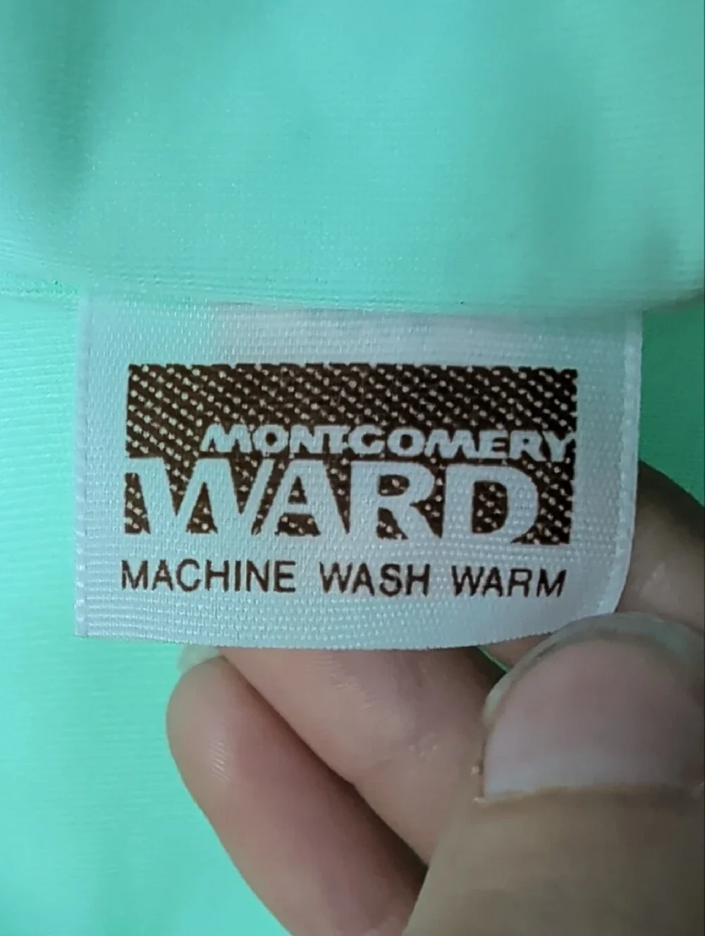 VTG 70s Montgomery Ward Mint Green Nylon Pajama Set Sz 36 S M